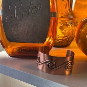 Vintage Copper Wave Cuff Bracelet